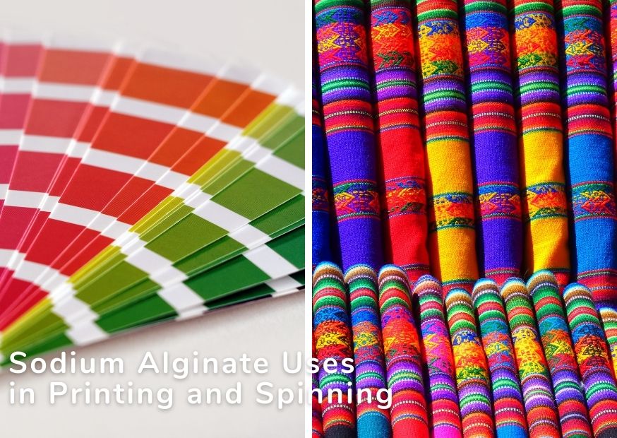 sodium ainigates uses in printing and spinning, sodium alginate application