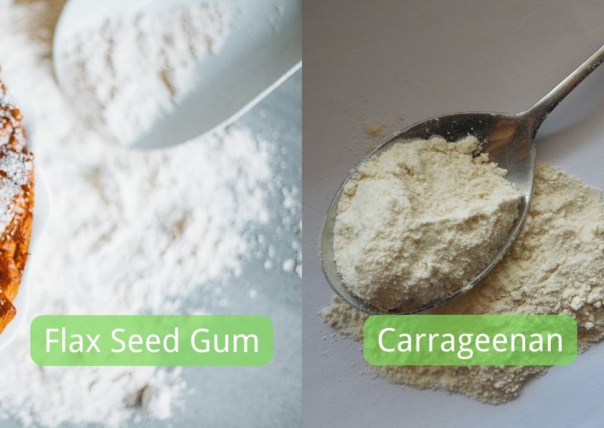 Flax seed gum and carrageenan