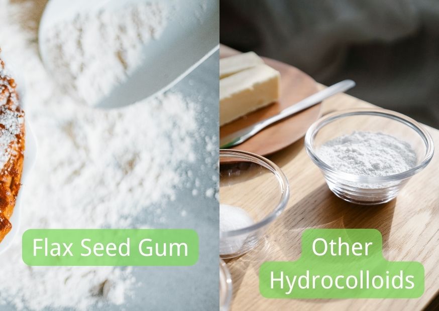 Flax seed gum and other hydrocolloids