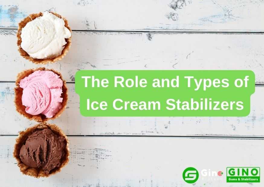 Concentrations of different stabilizers used in ice cream preparation